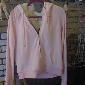 Pink Sherpa zip hoodie